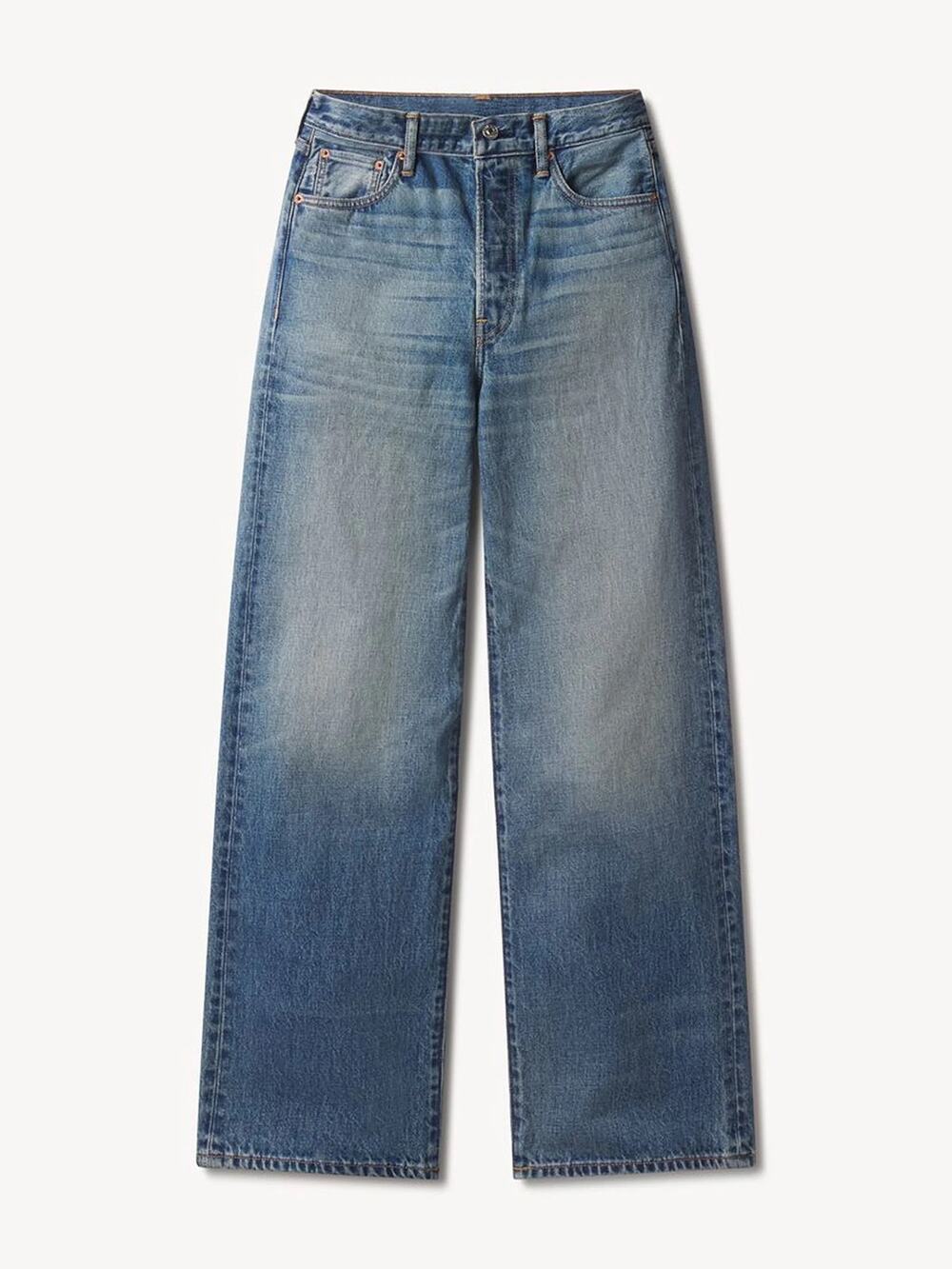 Buck Mason (27) Off Duty M083 Japanese Denim Mid Rise Boyfriend Wide Leg Jeans
